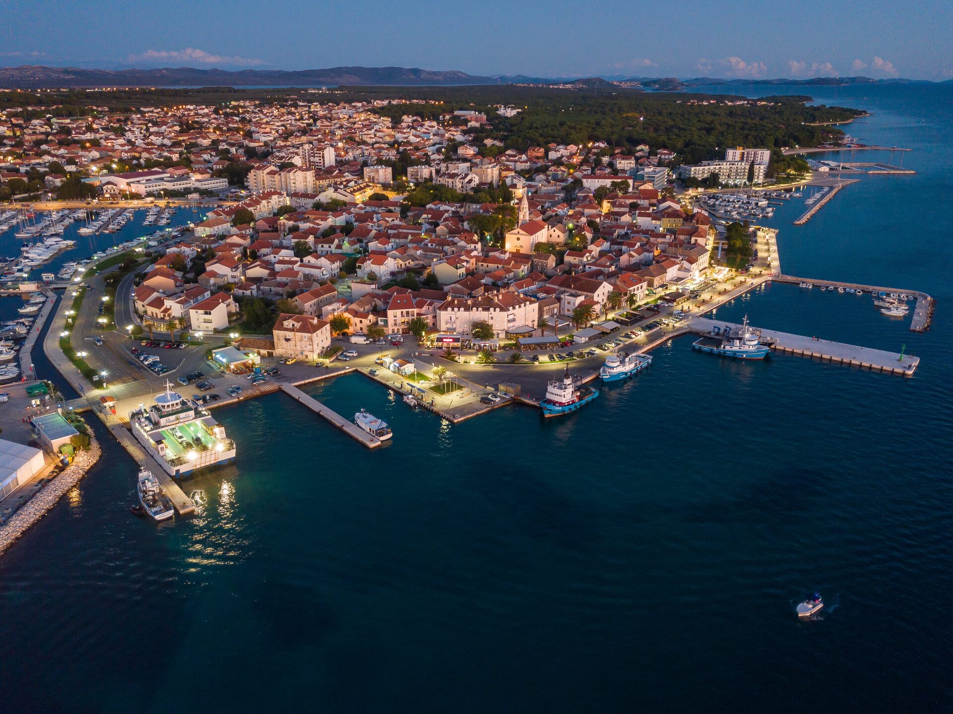 Biograd na Moru waterfront and marina — Nautilus boat rental base
